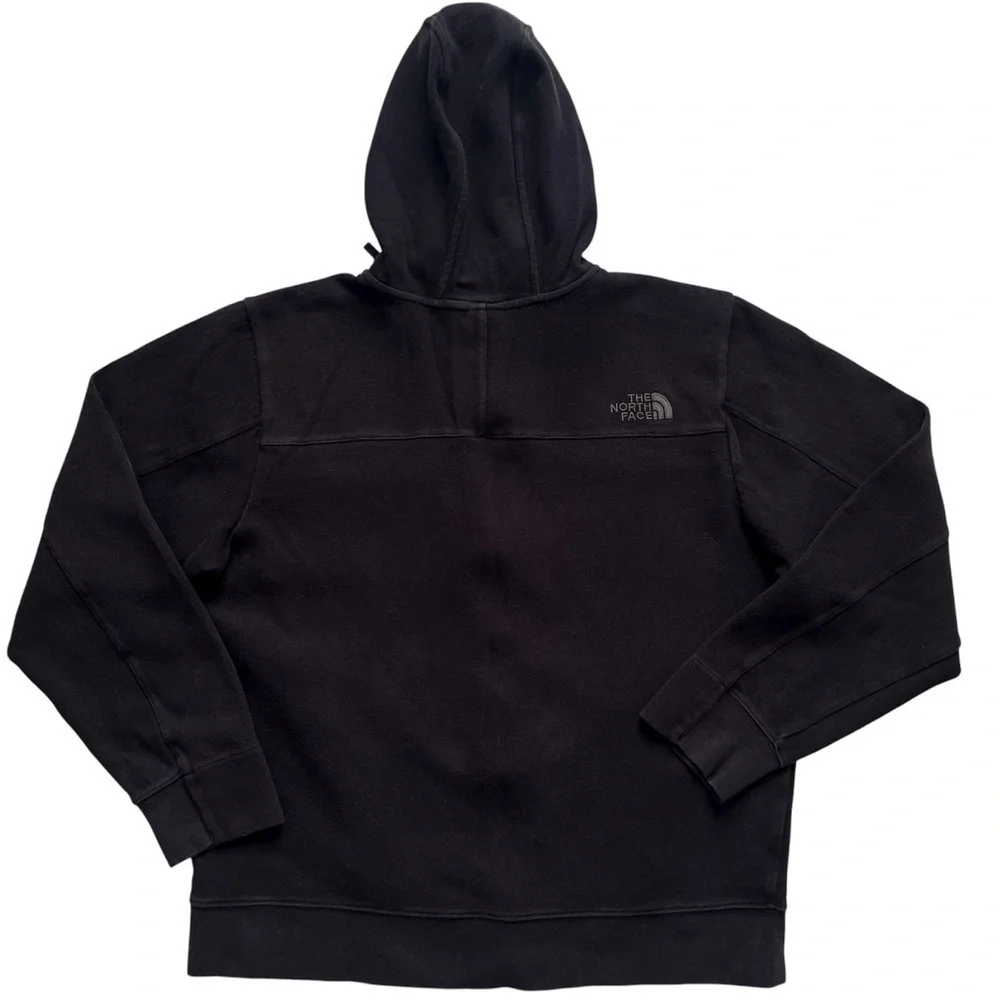 The North Face Men's Full Zip Hoodie Black Neon Green Size Large A4Z2 Vintage